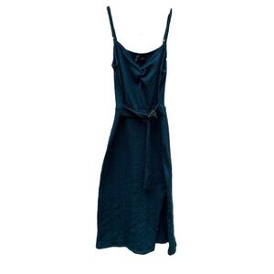 Luna Chix Forest Green Cable Knit Sleeveless Sweater Dress Size Medium